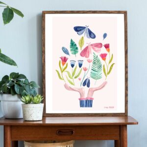 Print A3 - Blumen - Frau Ottilie