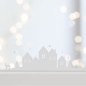 Wandsticker - Schneelandschaft - Eulenschnitt