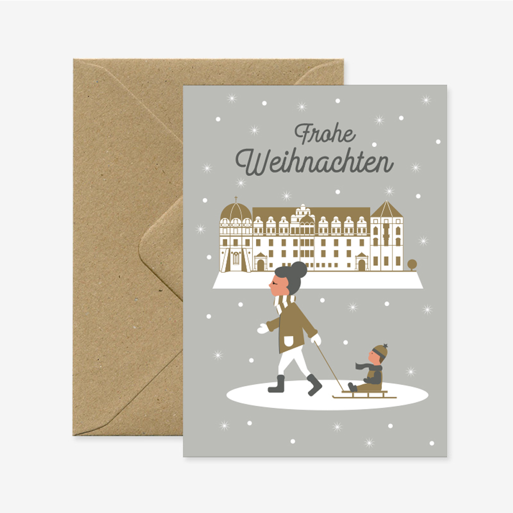 Celle Weihnachtskarte - Frohe Weihnachten Schloss - Allernixe