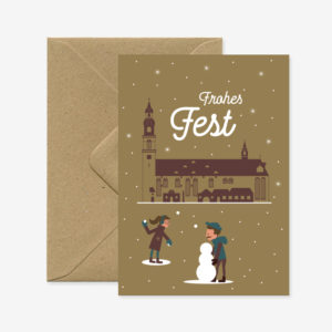 Celle Weihnachtskarte - Frohes Fest Stadtkirche - Allernixe