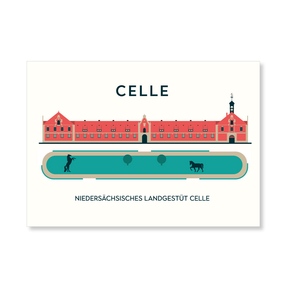 Celle Postkarte - Landgestüt - Allernixe