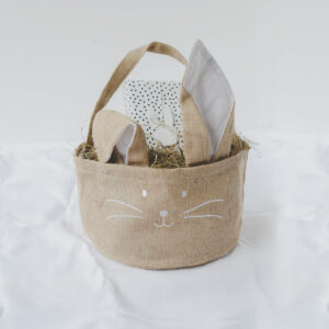 Osterkörbchen aus Jute - Eulenschnitt