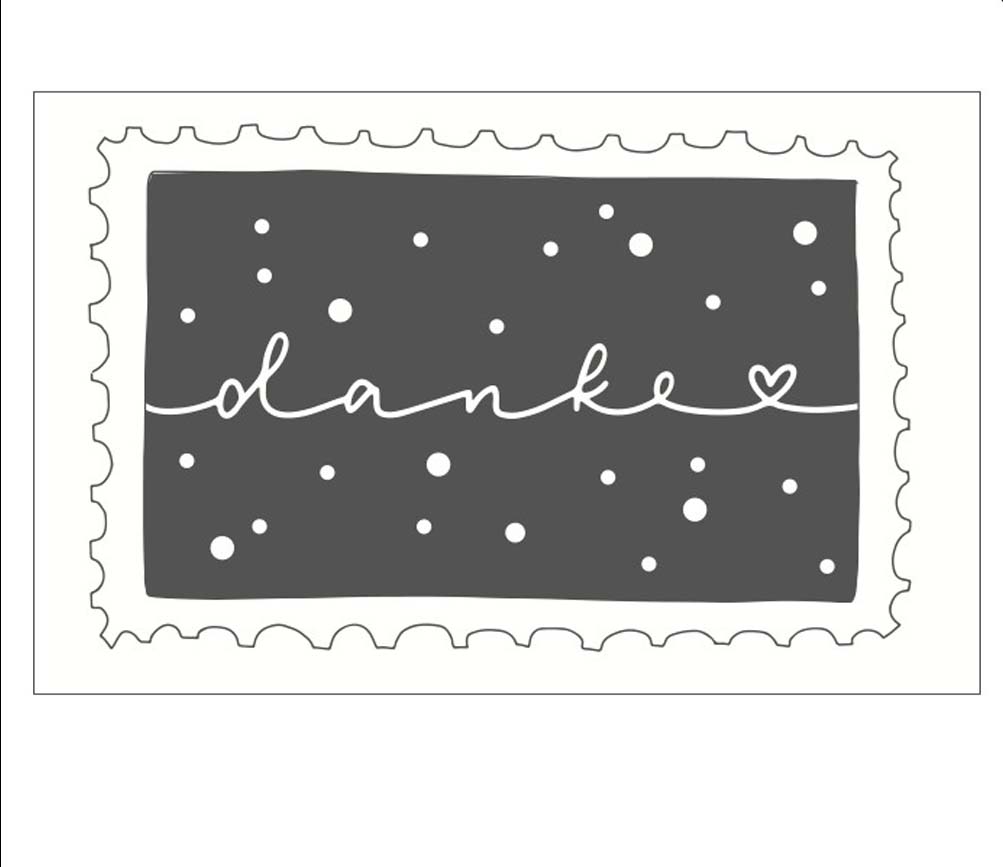 Stempel May & Berry - Briefmarke Danke - Rössler – Bild 1