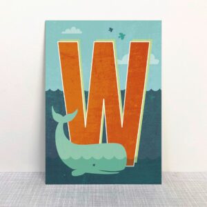 W - Buchstaben Postkarte - MONIMARI