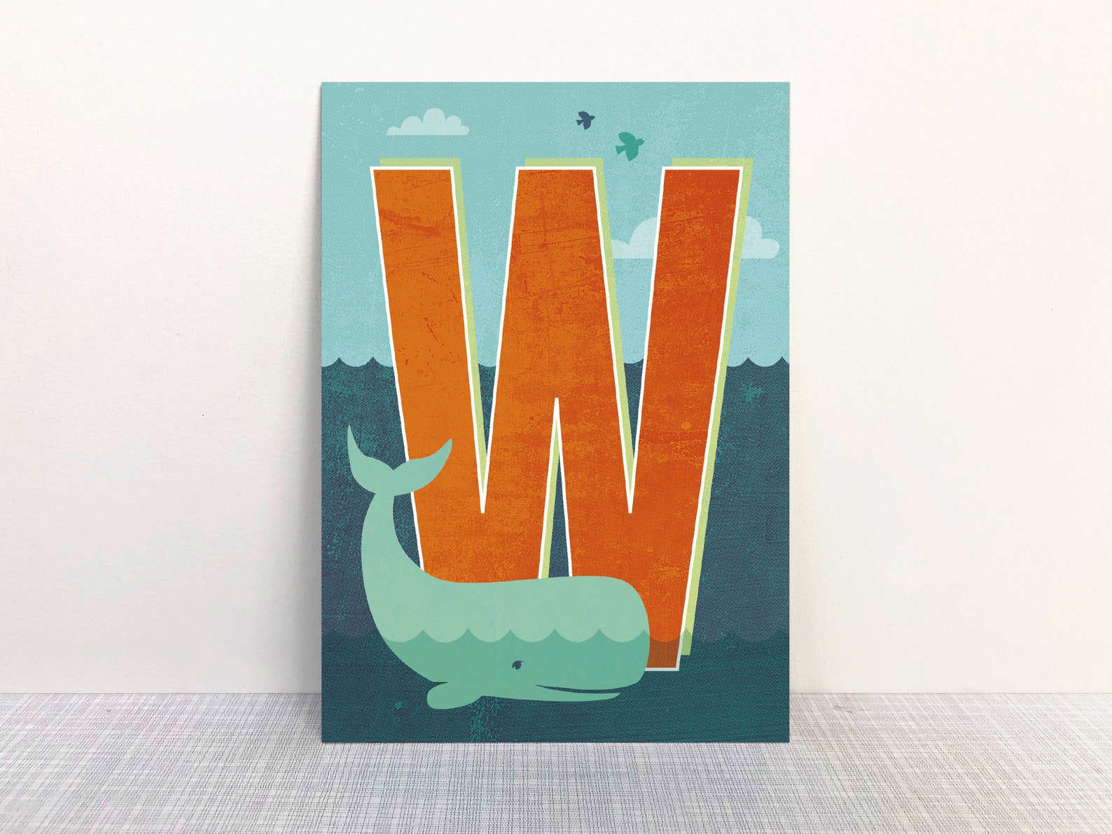 W - Buchstaben Postkarte - MONIMARI