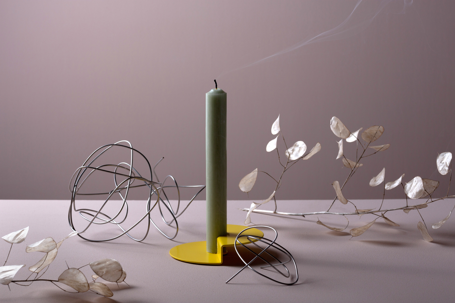 Stabkerze - Taubenblau - Kerzenfarm Hahn – Bild 3