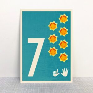 7 - Zahlen Postkarte - MONIMARI