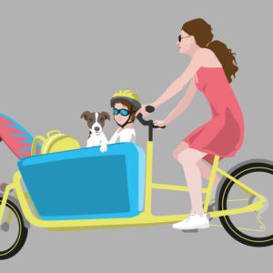 Family cargo bike - Postkarte - nobis design