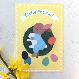 Frohe Ostern - Häschen schläft - Postkarte - MONIMARI