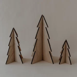 Tannenbäume im 3er Set - natur - Eulenschnitt