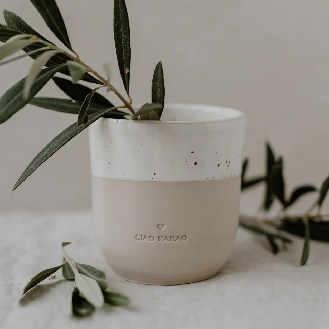 Ciao Kakao - Steingut Becher - Eulenschnitt – Bild 2