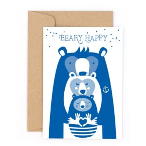 Babykarte  - Beary Happy  - Letterpress - Von Muttern