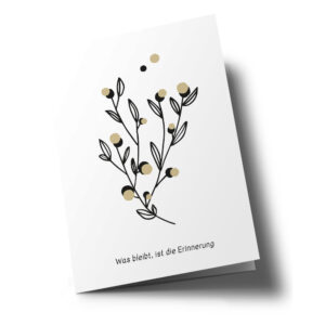 Was bleibt, ist die Erinnerung - Trauerkarte - nobis design