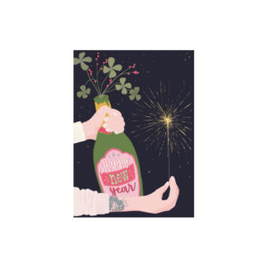New Year Bottle - Postkarte - nobis design