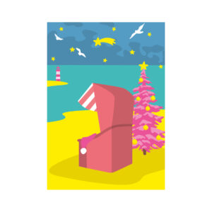 X-Mass Strandkorb - Postkarte - nobis design