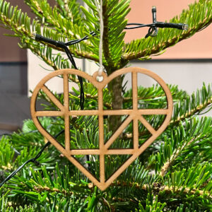 Fachwerkherz Herz - Holz-Anhänger - Allernixe