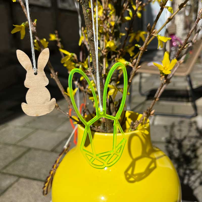 Osterhasen Anhänger-Set - Neon Acryl - Allernixe – Bild 1