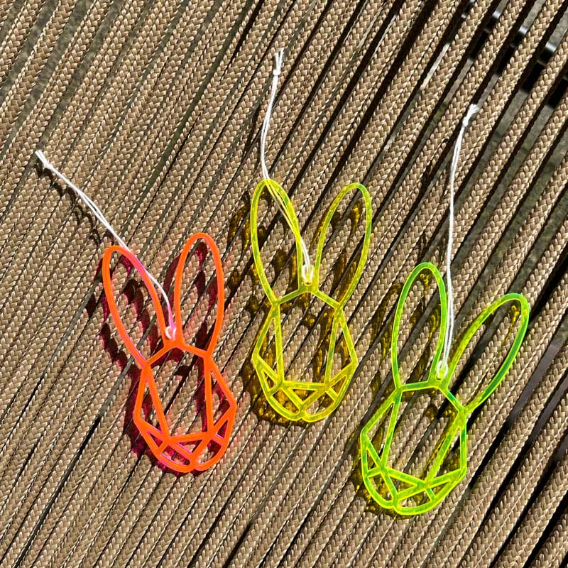 Osterhasen Anhänger-Set - Neon Acryl - Allernixe – Bild 2