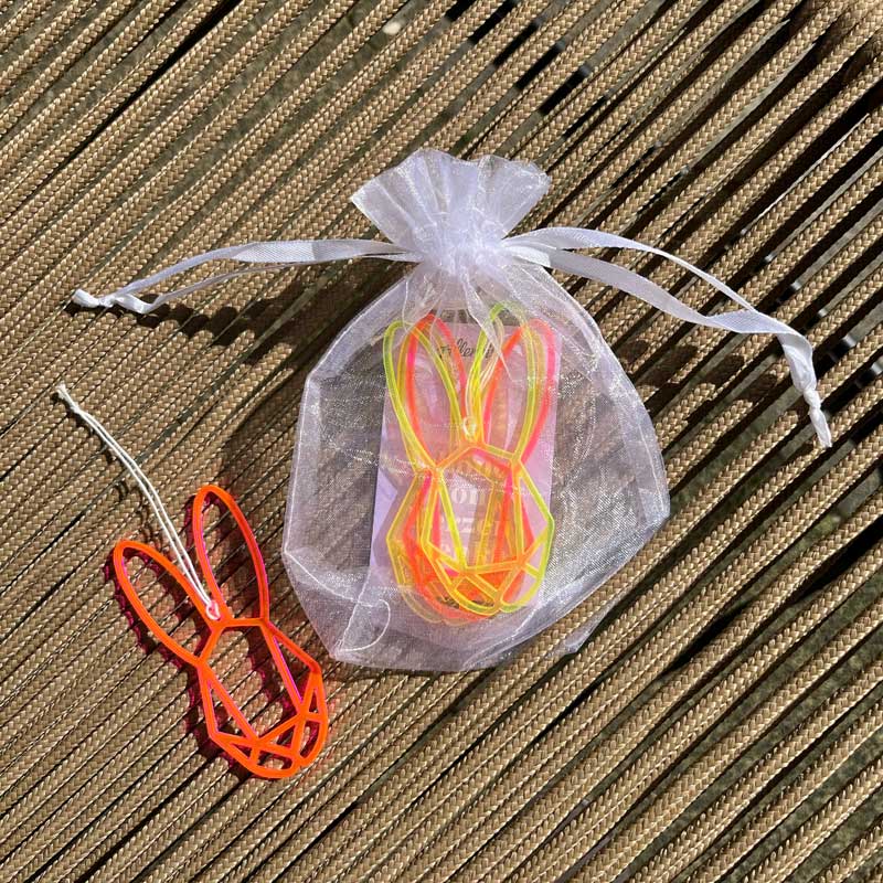 Osterhasen Anhänger-Set - Neon Acryl - Allernixe