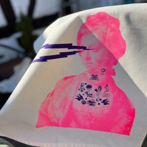 Mathilde die Wilde - Geschirrtuch Baumwolle - Neonpink und Violett - Allernixe