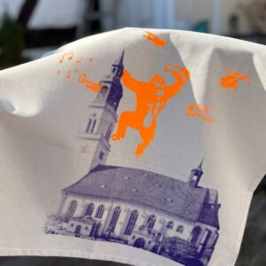 Kirch Kong - Geschirrtuch Baumwolle - Neonorange und Violett - Allernixe