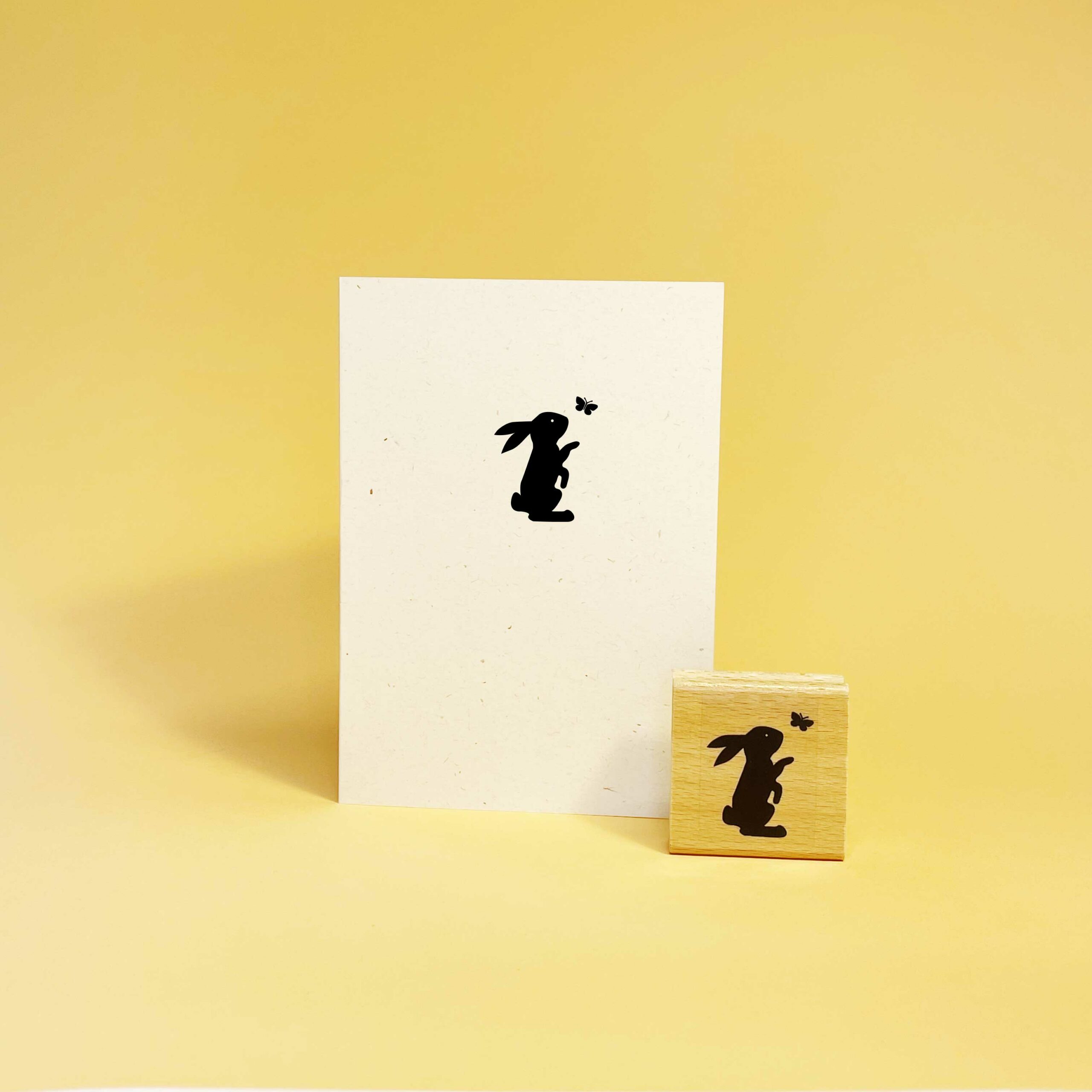 Hase mit Schmetterling - Stempel - Allernixe