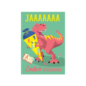 Endlich Schule Dino - Postkarte - nobis design