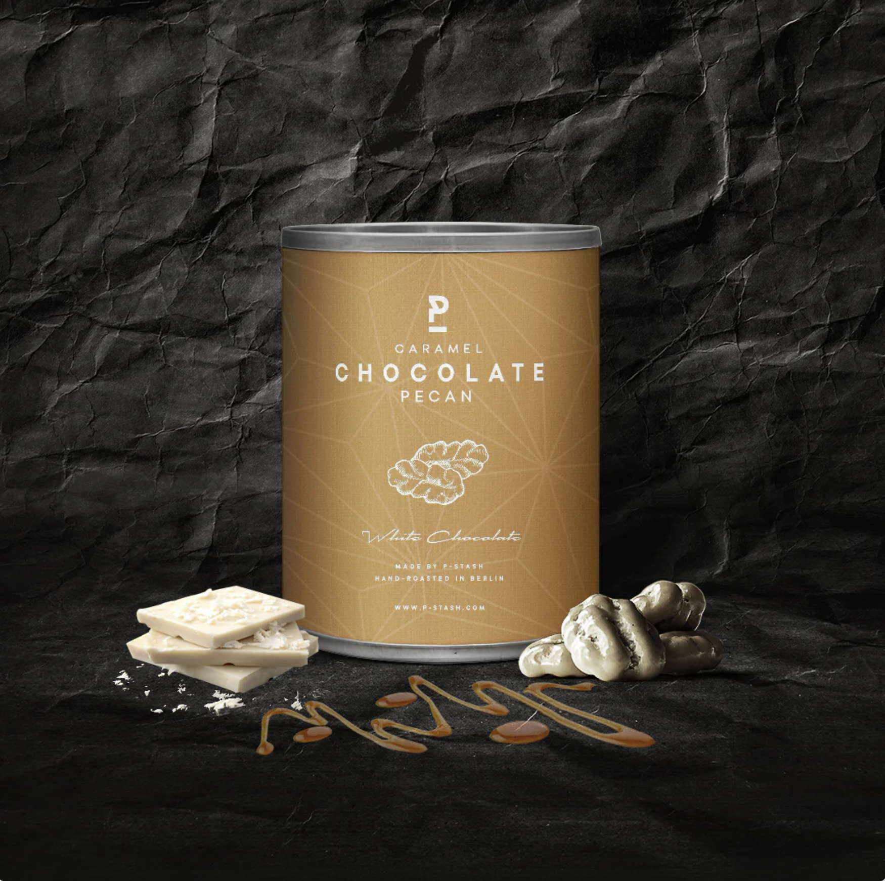 Pekannuss - Weiße Schokolade mit Karamell - 60g - P-Stash