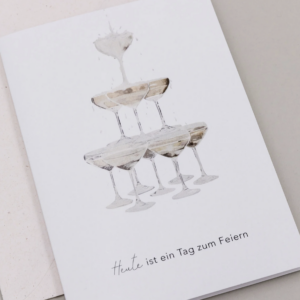 Champagner - Grußkarte - Eulenschnitt