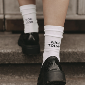 You look nice today - Socken weiß - Eulenschnitt